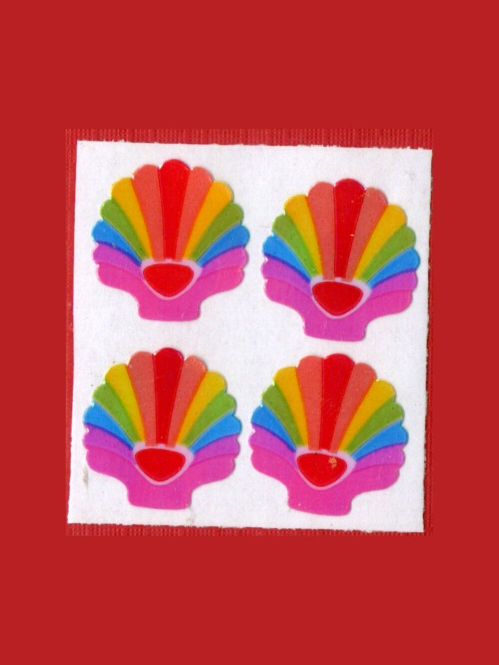 Sandylion Rainbow Seashell Pearly Vintage Stickers New Backing